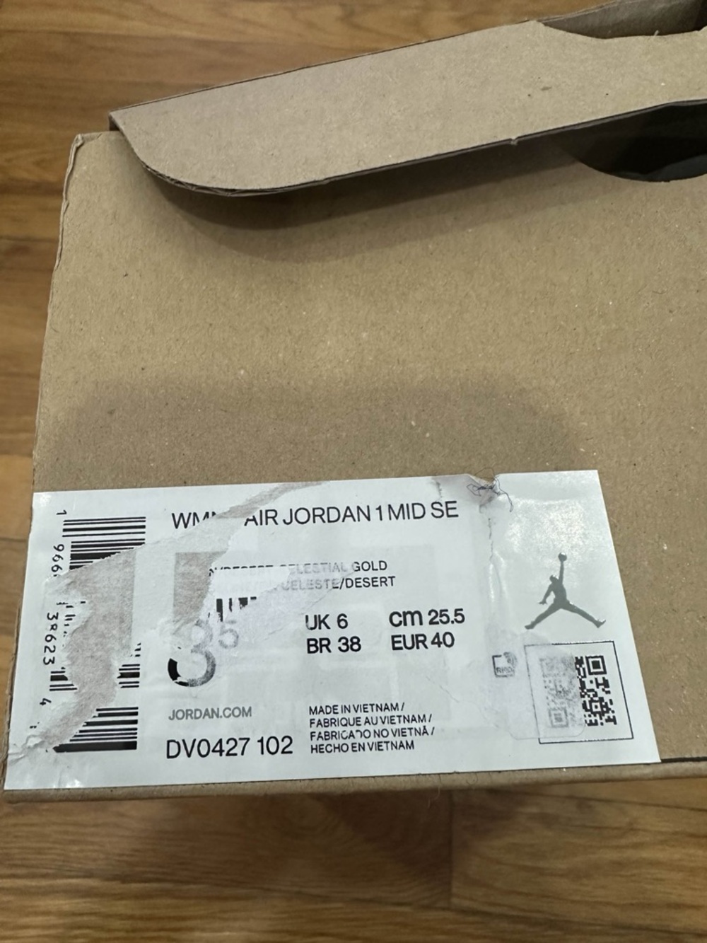 *New* Jordan 1 Mid Women Brown (DV0427-102) Size 8.5W *Damaged Original Box* - Picture 11 of 11